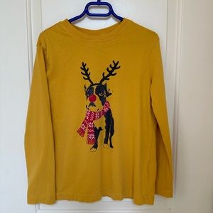 Hanna Anderson long sleeve dog reindeer tee size 8 (130 cm)